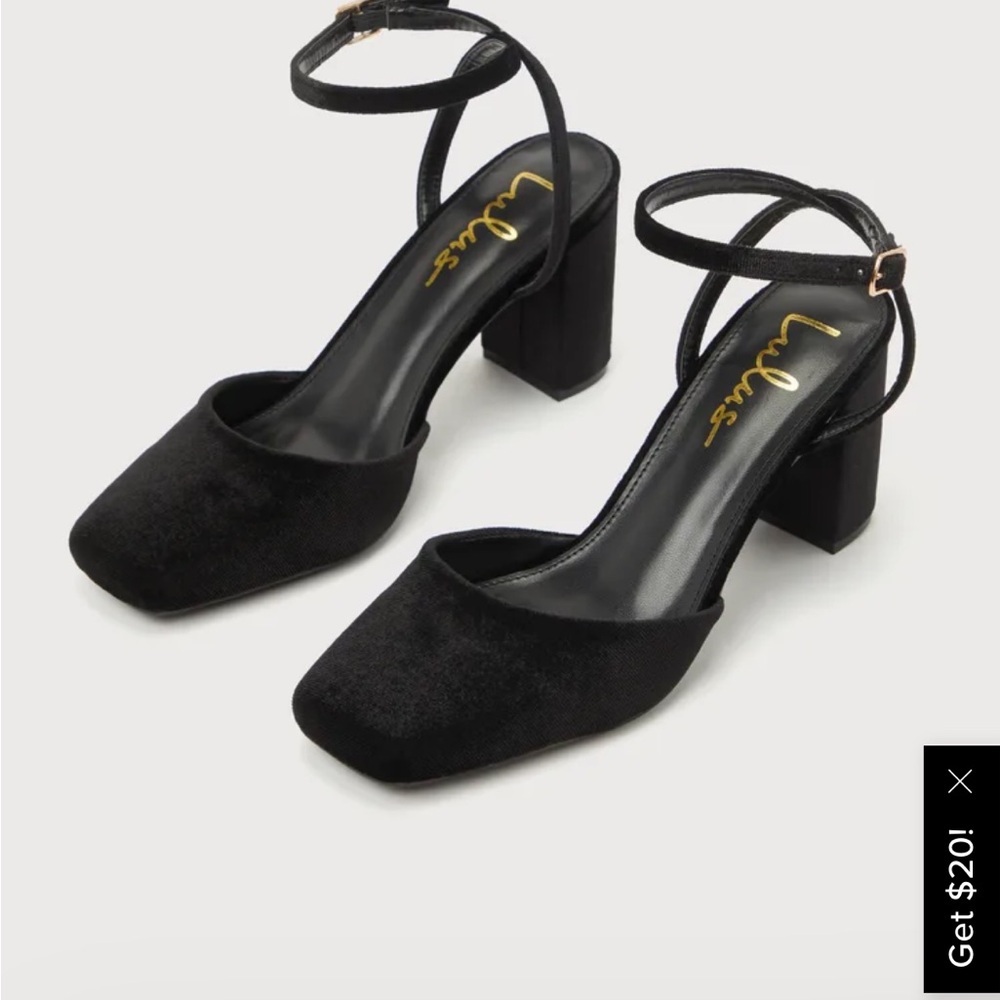 Lulu's Black Block Heel Sandals